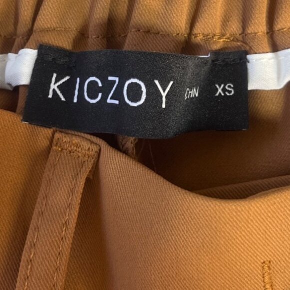 Kiczoy Wide Leg Pleated Front Pants Womens XS Brown - Picture 7 of 11
